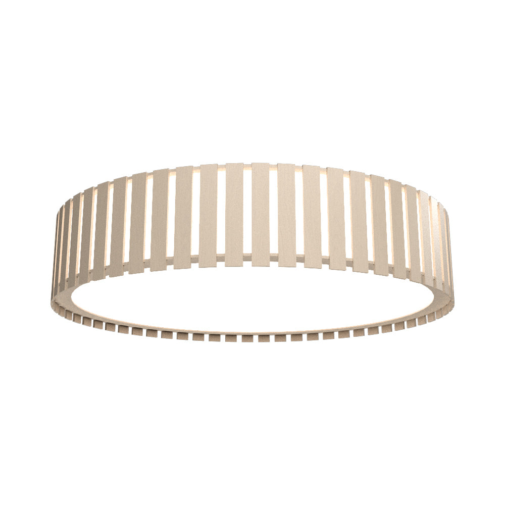 Slatted LED Flush Mount Ceiling Light in Organic Cappuccino.