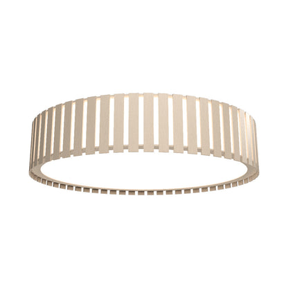 Slatted LED Flush Mount Ceiling Light in Organic Cappuccino.