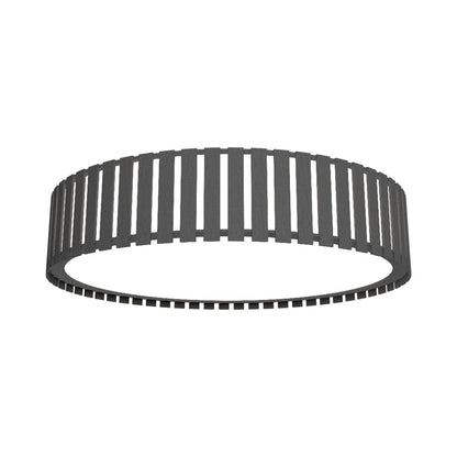 Slatted LED Flush Mount Ceiling Light in Organic Lead Grey.