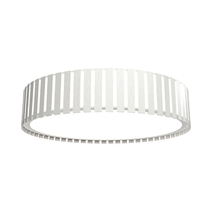 Slatted LED Flush Mount Ceiling Light in Organic White.