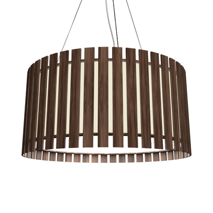 Slatted Pendant Light in American Walnut.
