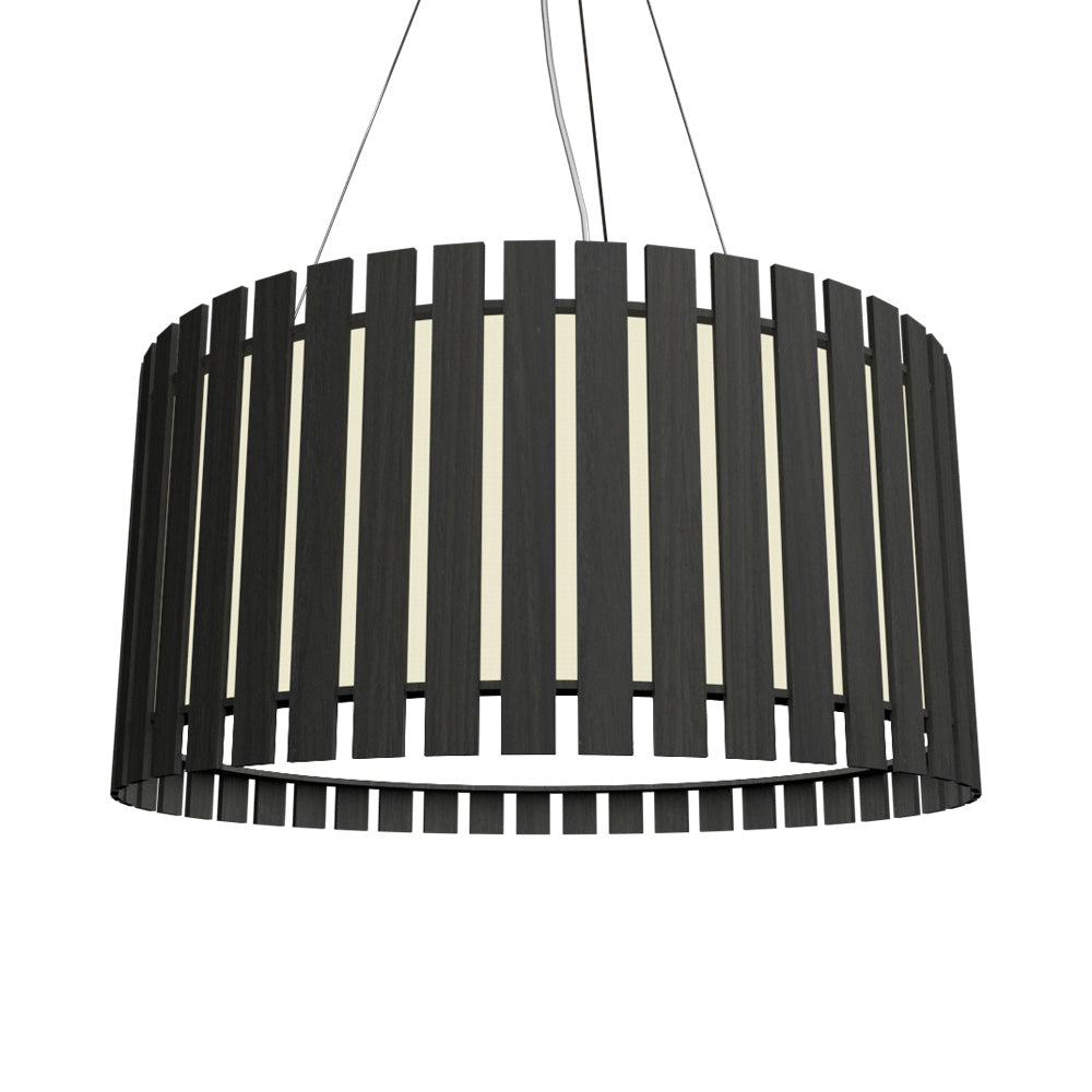 Slatted Pendant Light in Charcoal.