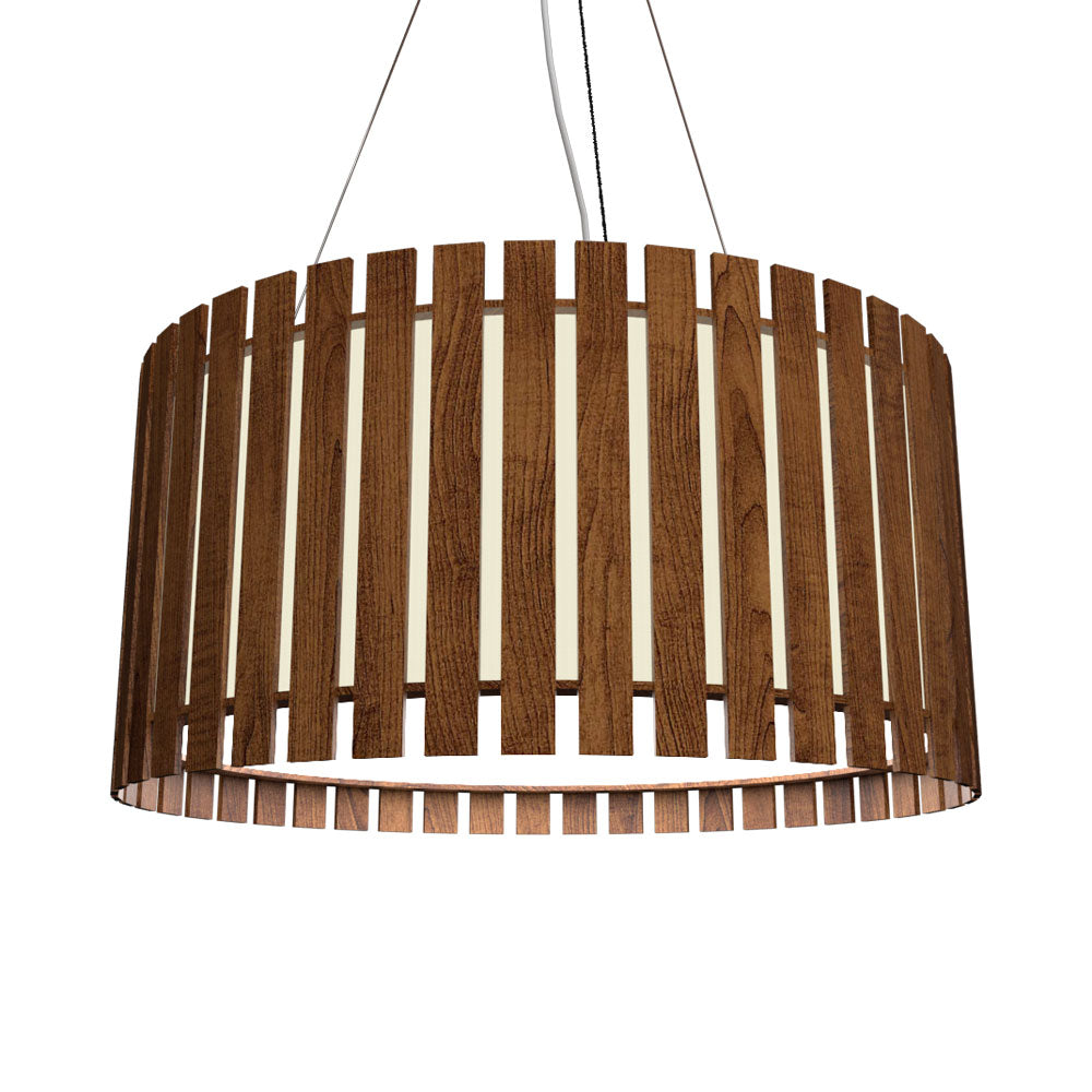 Slatted Pendant Light in Imbuia.