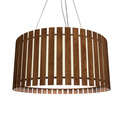 Slatted Pendant Light in Imbuia.