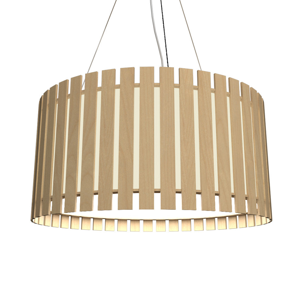Slatted Pendant Light in Maple.