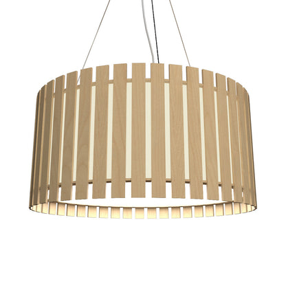 Slatted Pendant Light in Maple.