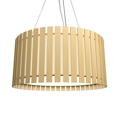 Slatted Pendant Light in Organic Gold.
