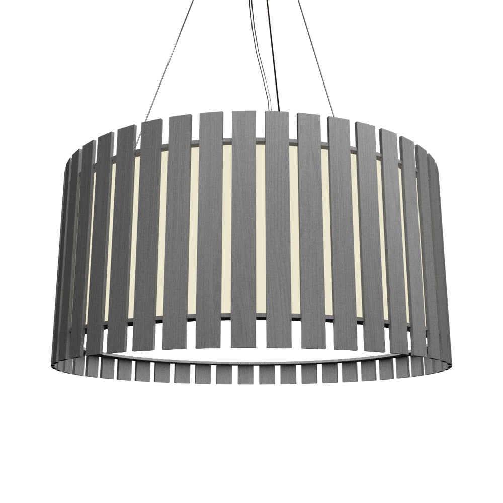 Slatted Pendant Light in Organic Lead Grey.