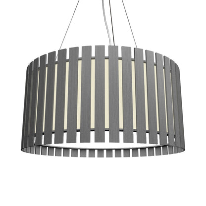 Slatted Pendant Light in Organic Lead Grey.