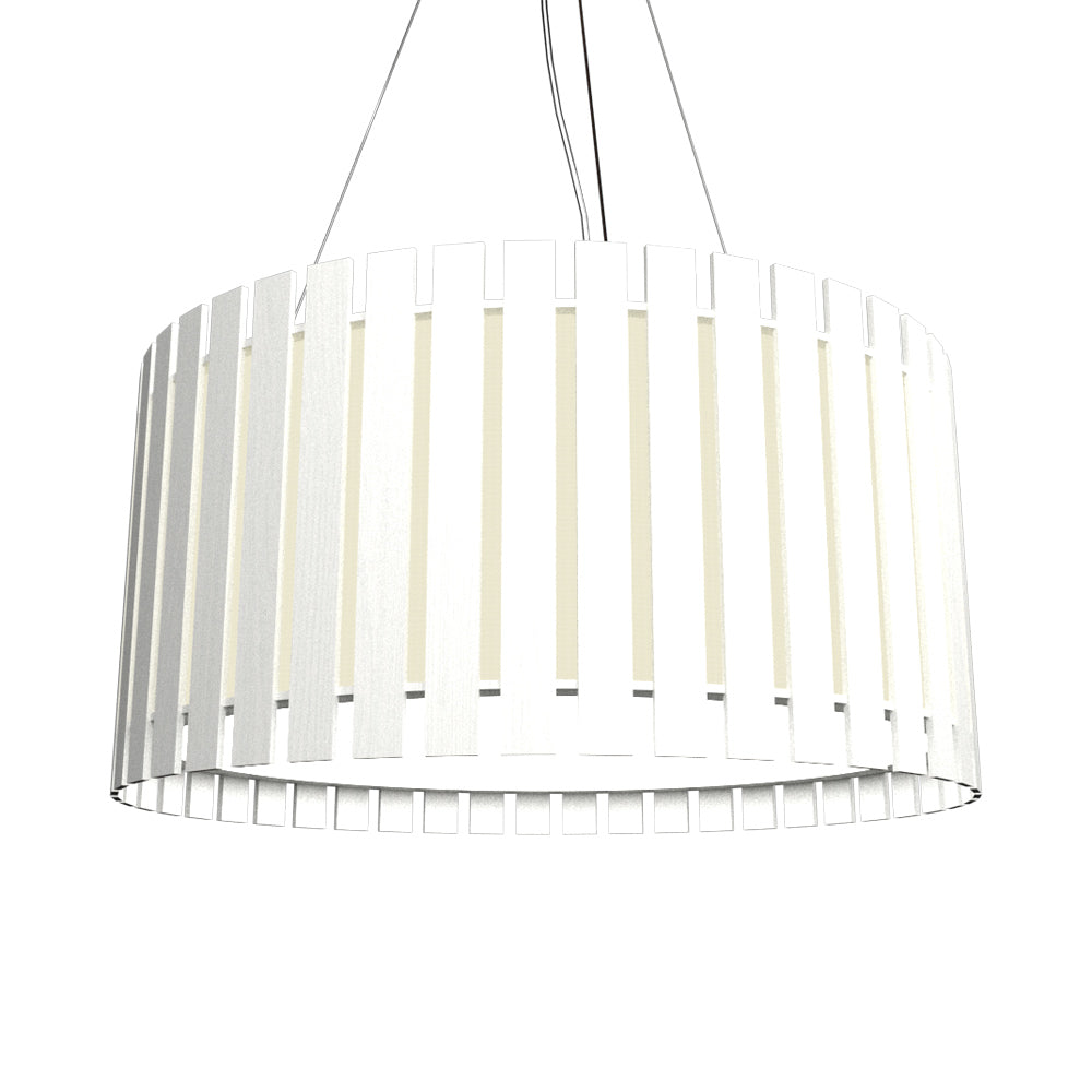 Slatted Pendant Light in Organic White.