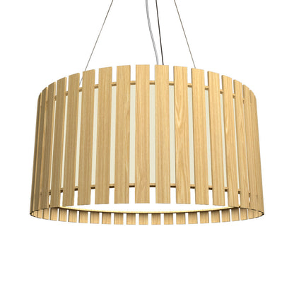 Slatted Pendant Light in Sand.