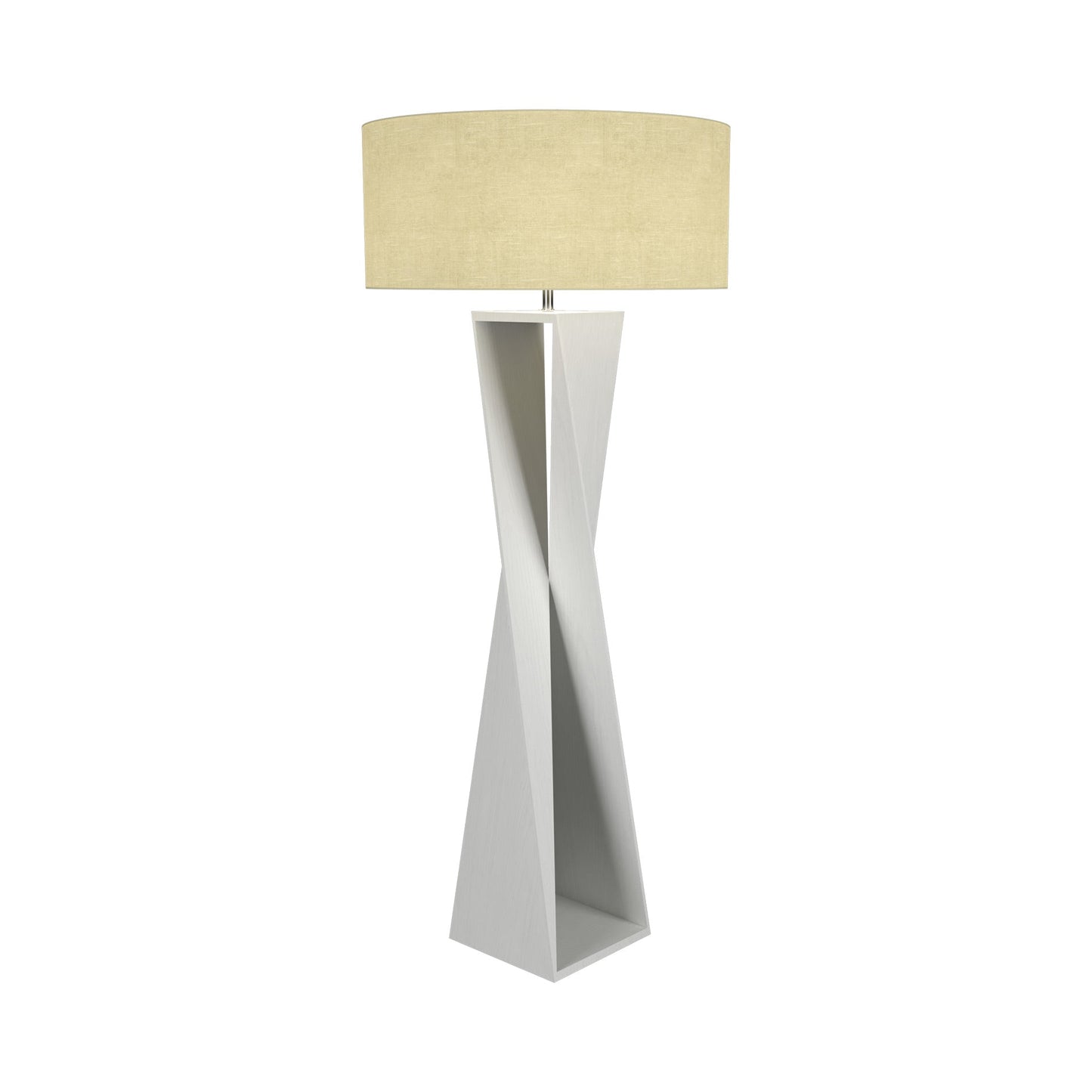 Spin Floor Lamp in Organic White.