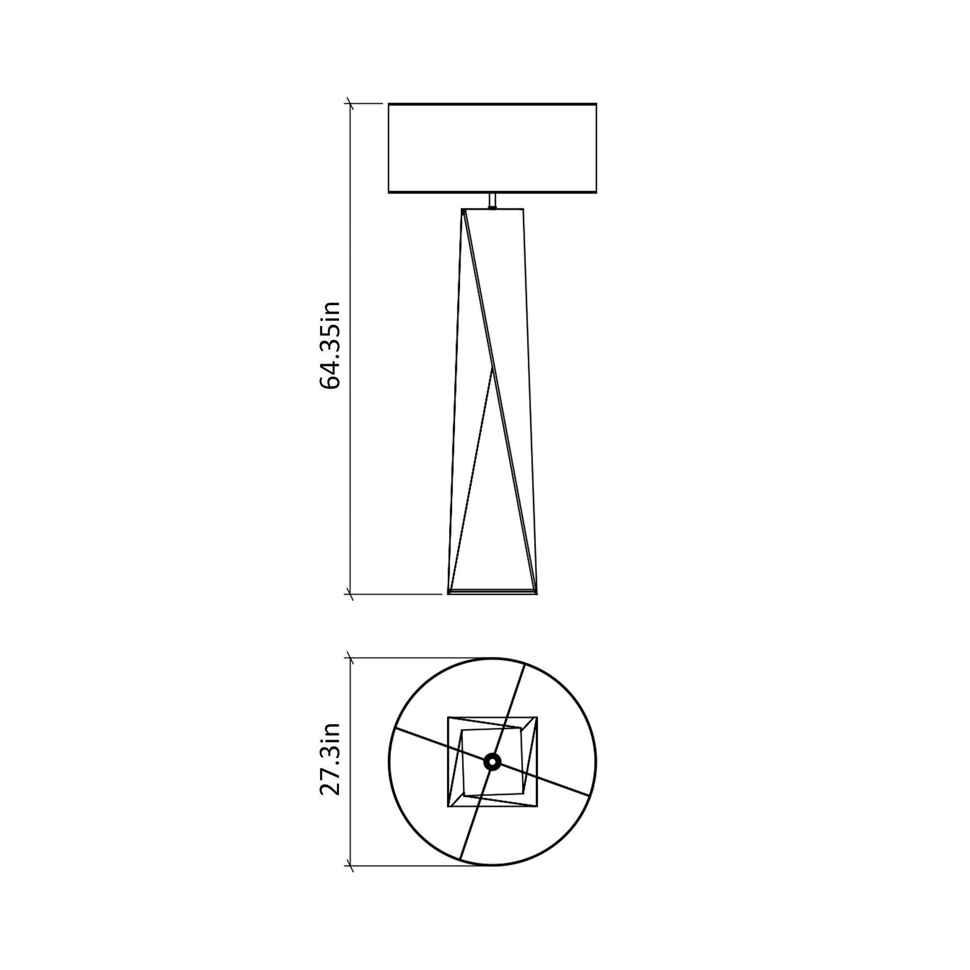 Spin Floor Lamp - line drawing.