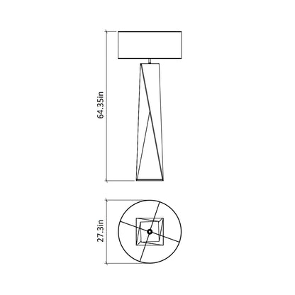 Spin Floor Lamp - line drawing.