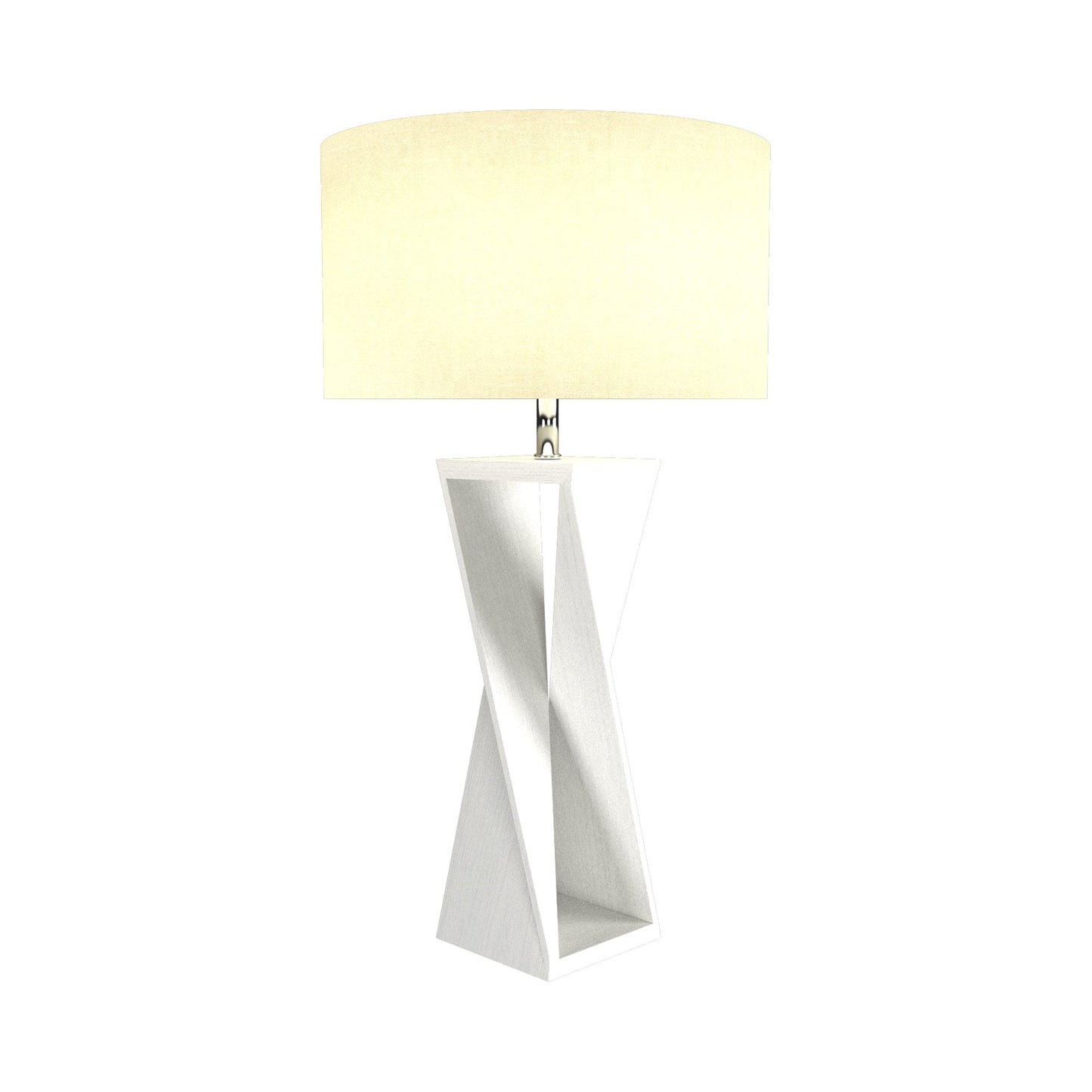 Spin Table Lamp in Organic White.