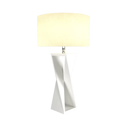 Spin Table Lamp in Organic White.