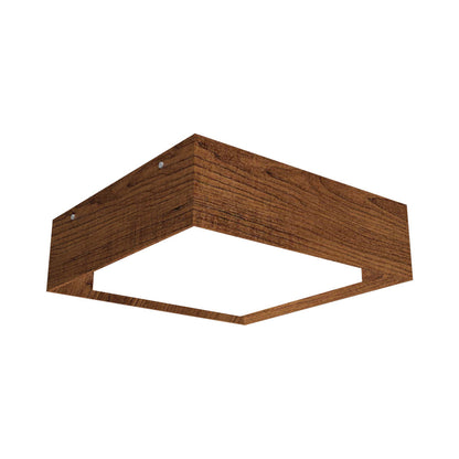 Squares LED Flush Mount Ceiling Light in Imbuia (15.75-Inch).