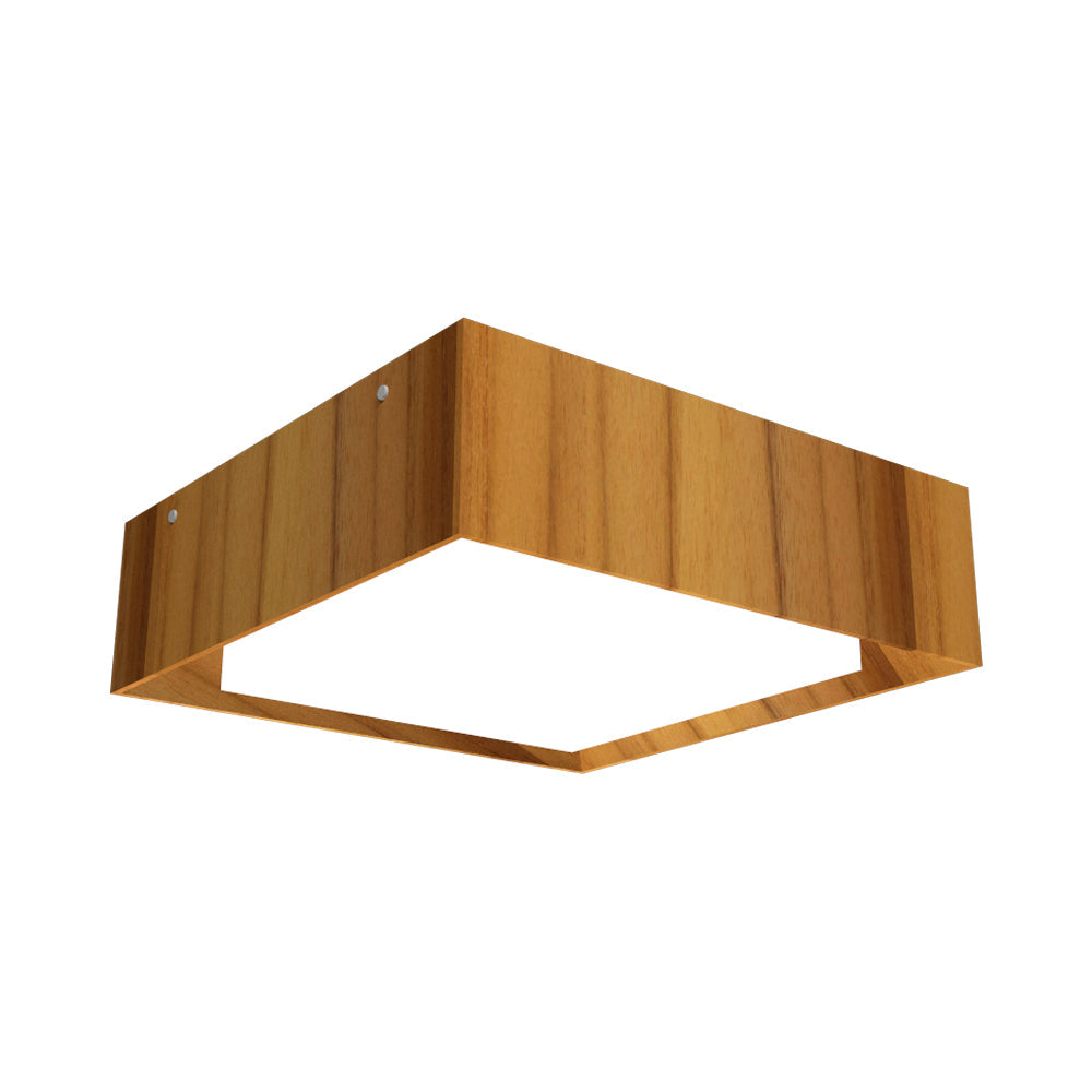 Squares LED Flush Mount Ceiling Light in Teak (15.75-Inch).