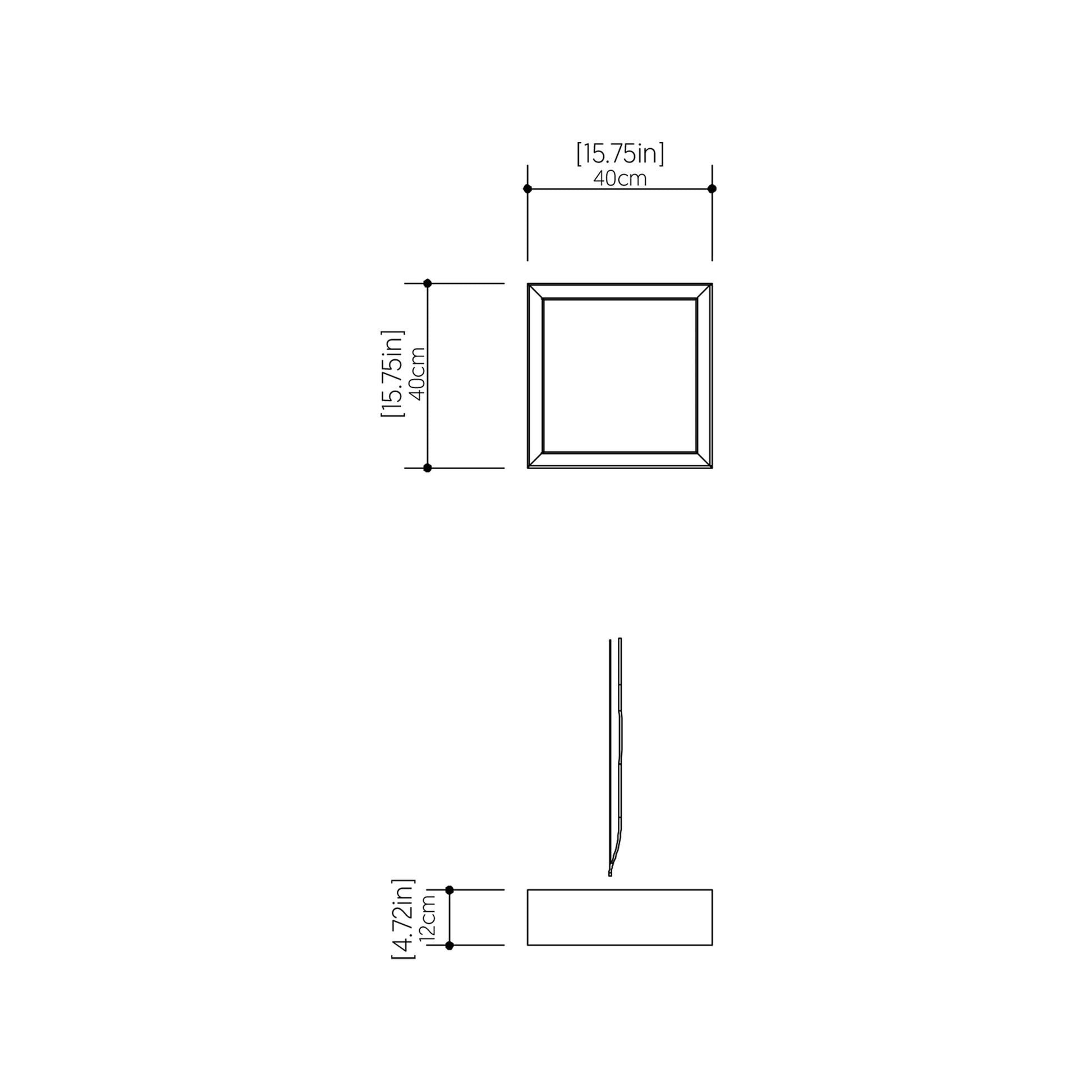 Squares LED Flush Mount Ceiling Light - line drawing.