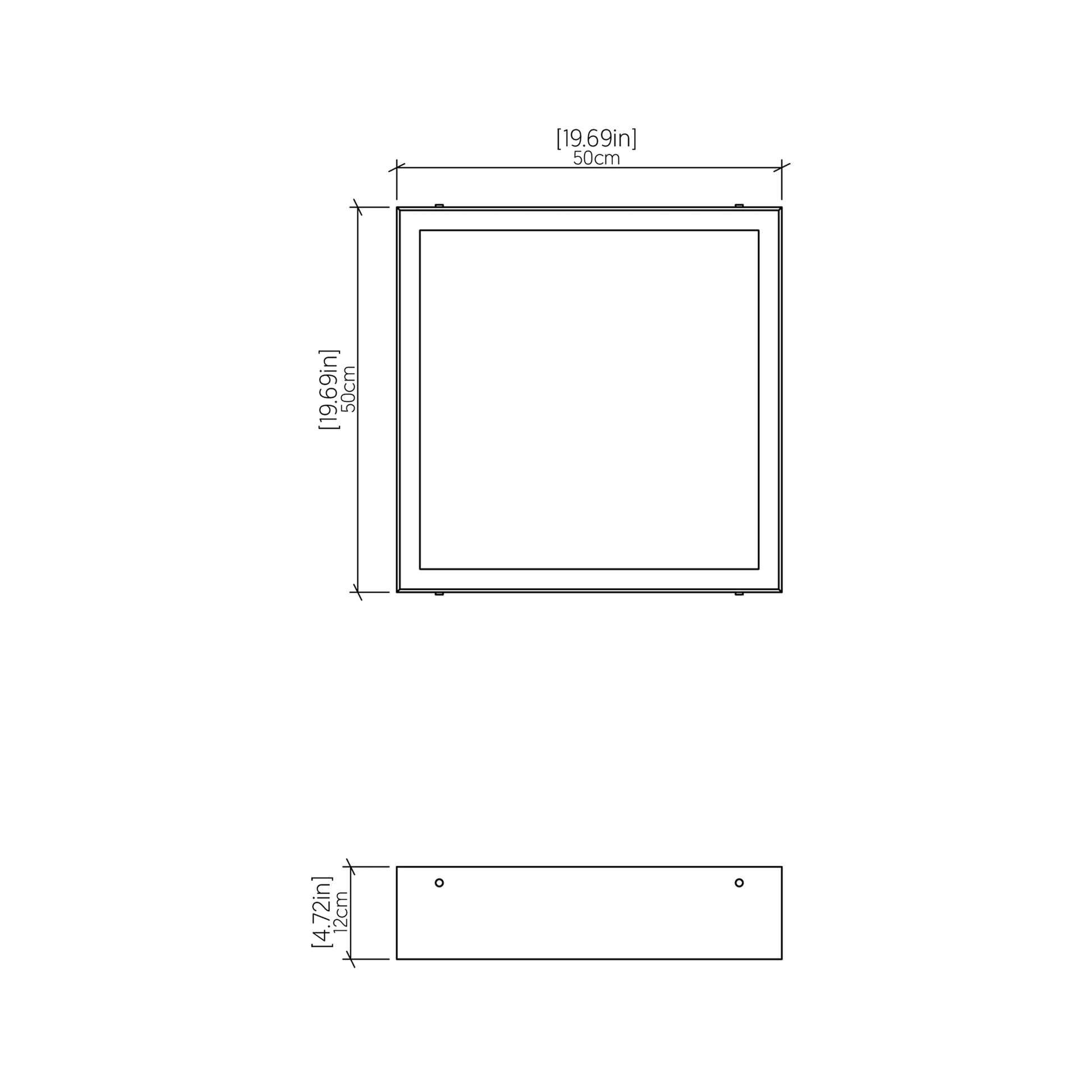 Squares LED Flush Mount Ceiling Light - line drawing.