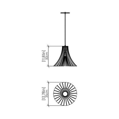 Stecche Di Legno 1181 Pendant Light - line drawing.