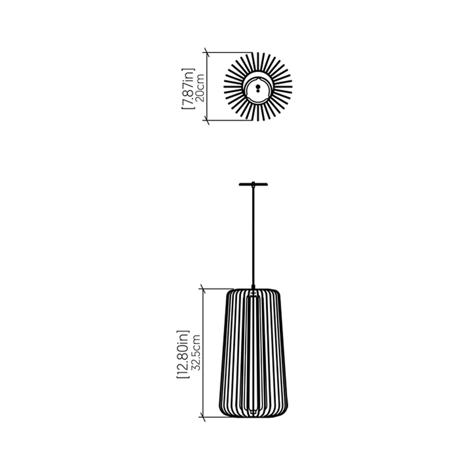 Stecche Di Legno 1427 Pendant Light - line drawing.