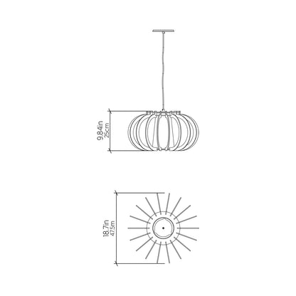Stecche Di Legno 1489 Pendant Light - line drawing.