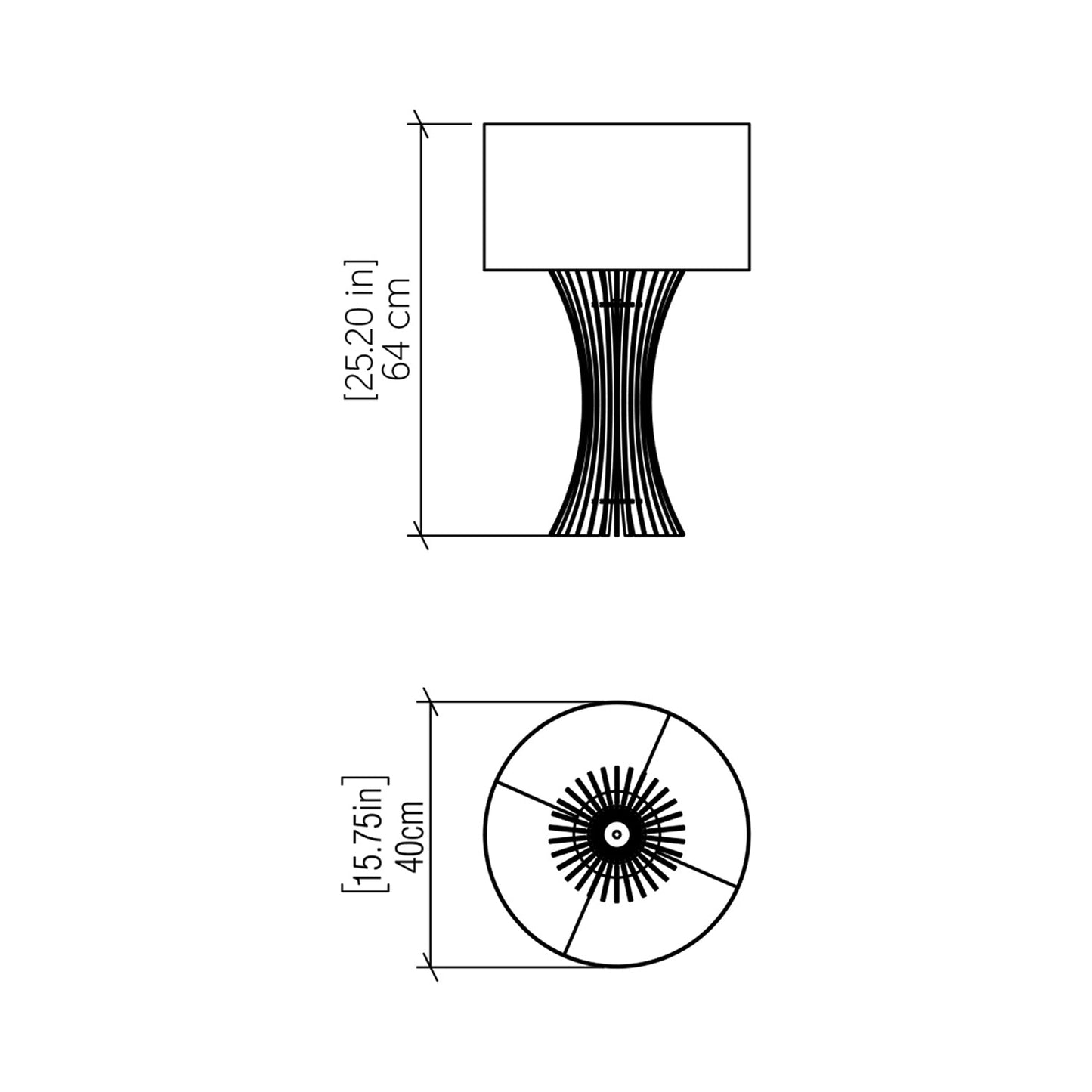 Stecche Di Legno 7013 Table Lamp - line drawing.