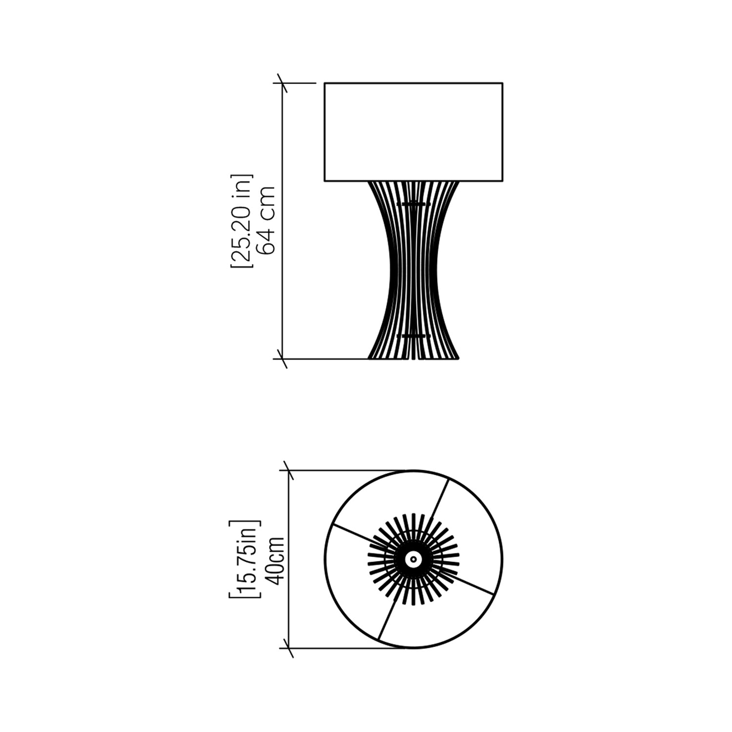 Stecche Di Legno 7013 Table Lamp - line drawing.