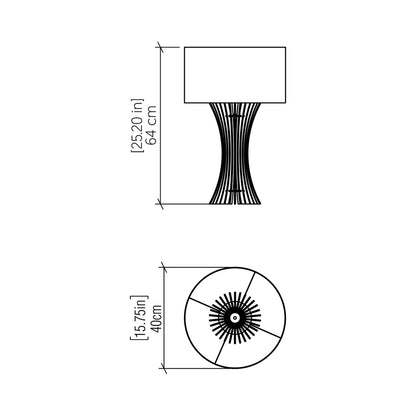 Stecche Di Legno 7013 Table Lamp - line drawing.