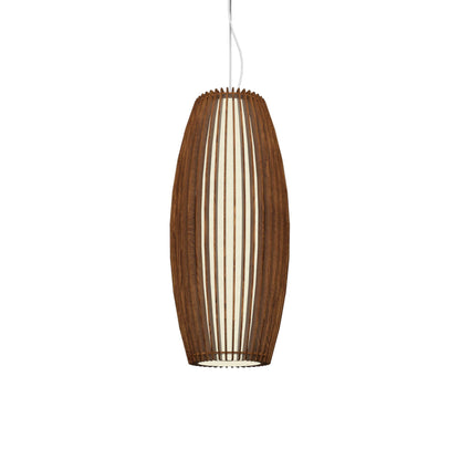 Stecche Di Legno Barrel Pendant Light in Imbuia.
