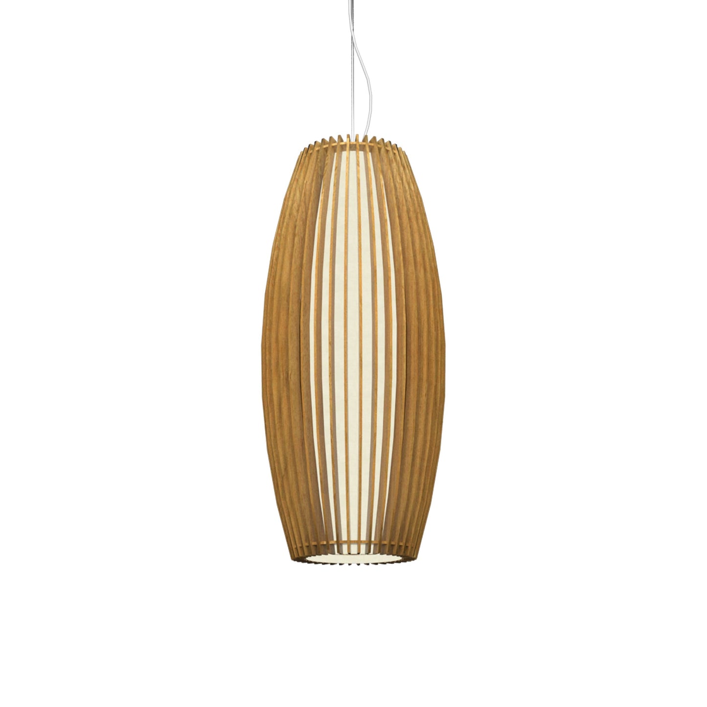 Stecche Di Legno Barrel Pendant Light in Louro Freijó.