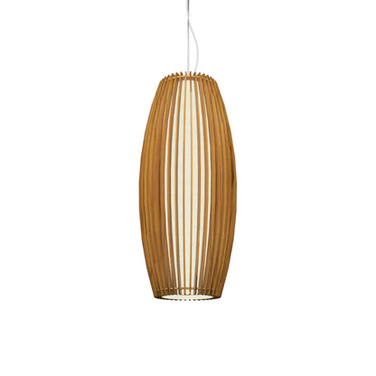 Stecche Di Legno Barrel Pendant Light in Teak.