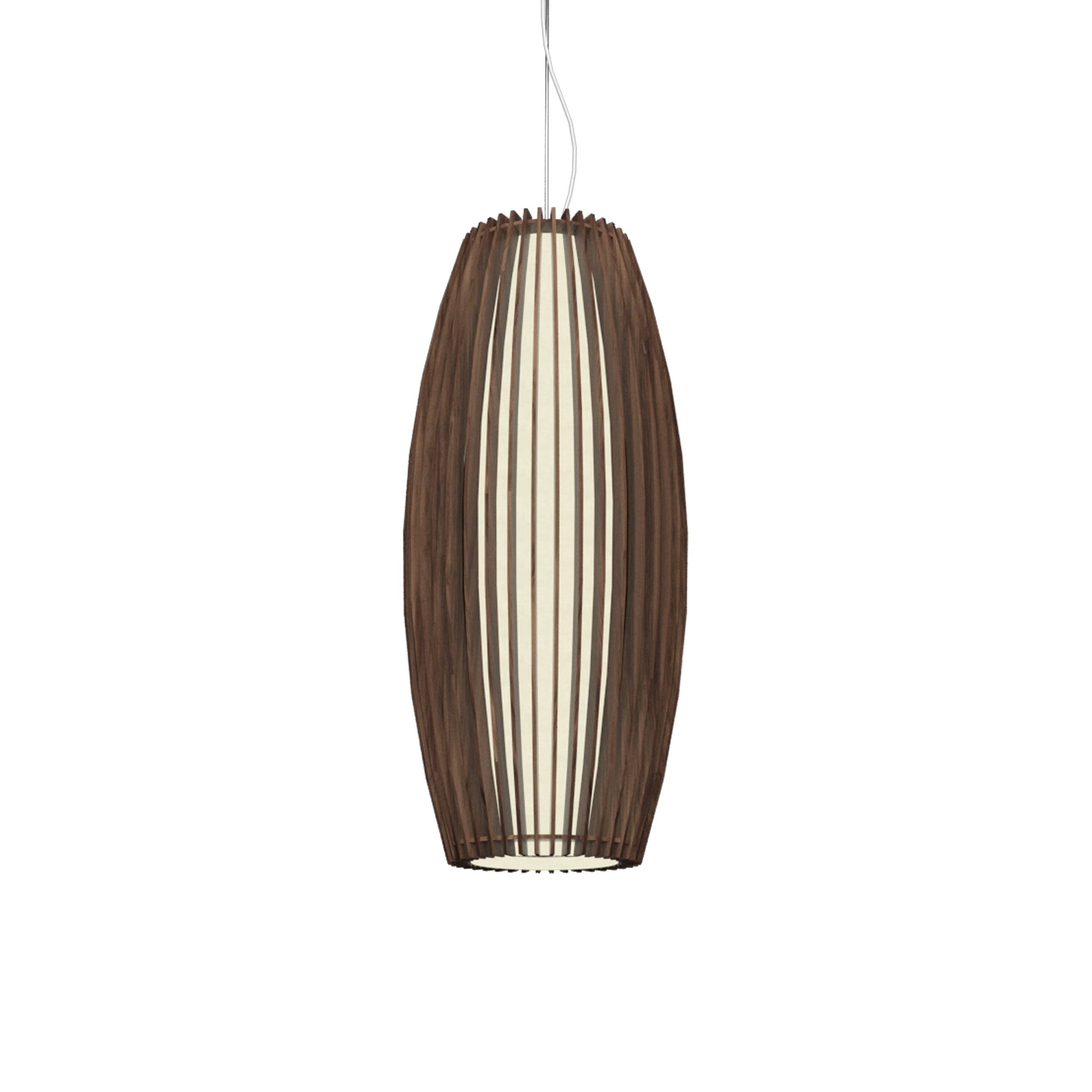 Stecche Di Legno Barrel Pendant Light in American Walnut.