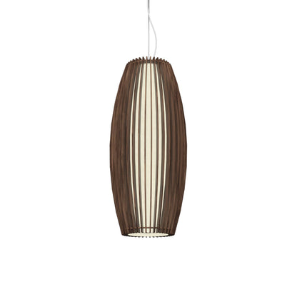 Stecche Di Legno Barrel Pendant Light in American Walnut.