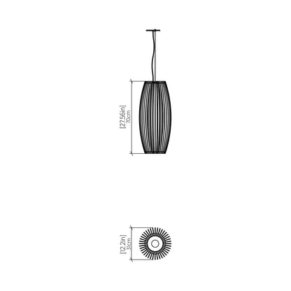 Stecche Di Legno Barrel Pendant Light - line drawing.