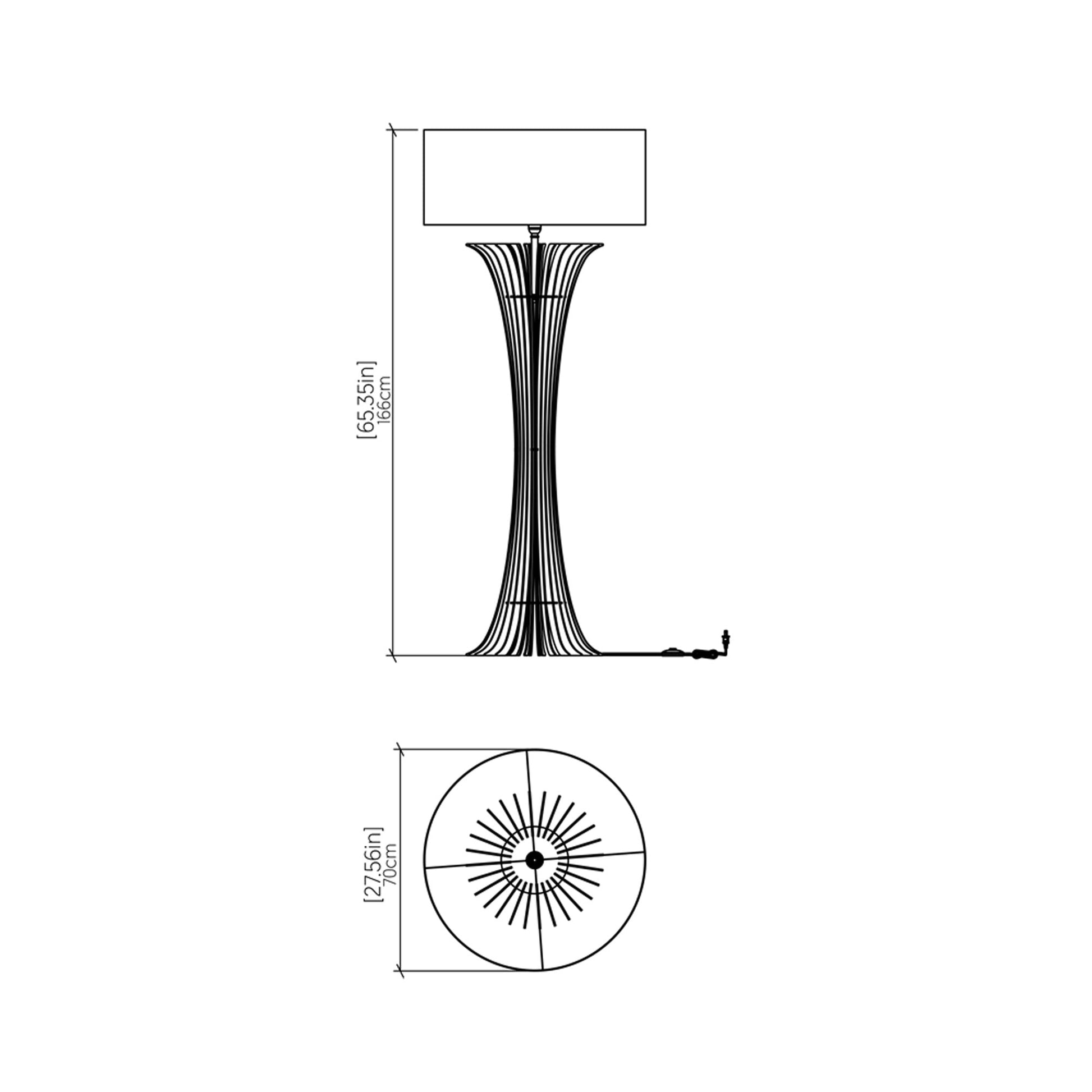 Stecche Di Legno Floor Lamp - line drawing.