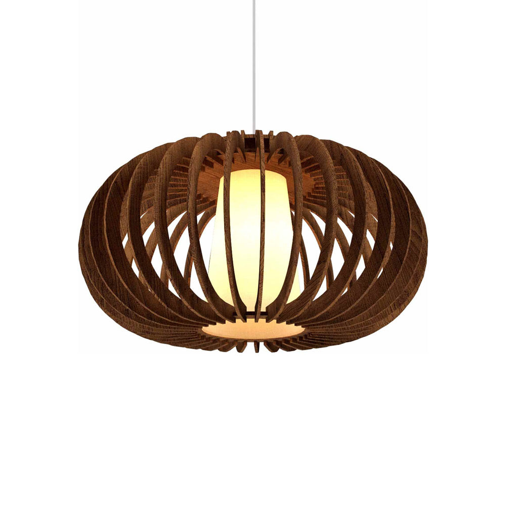 Stecche Di Legno Oval Pendant Light in Imbuia (Small).