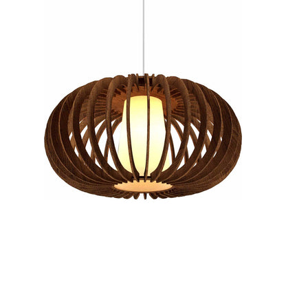 Stecche Di Legno Oval Pendant Light in Imbuia (Small).