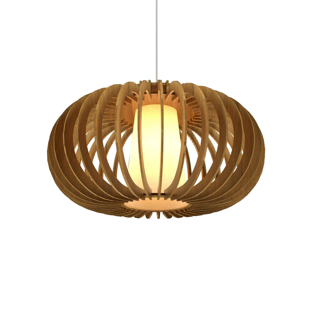 Stecche Di Legno Oval Pendant Light in Louro Freijó (Small).
