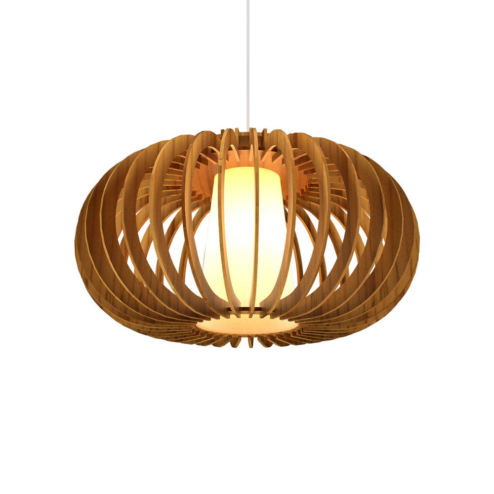 Stecche Di Legno Oval Pendant Light in Teak (Small).