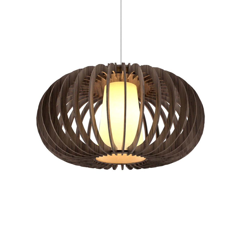 Stecche Di Legno Oval Pendant Light in American Walnut (Small).