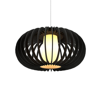 Stecche Di Legno Oval Pendant Light in Charcoal (Small).