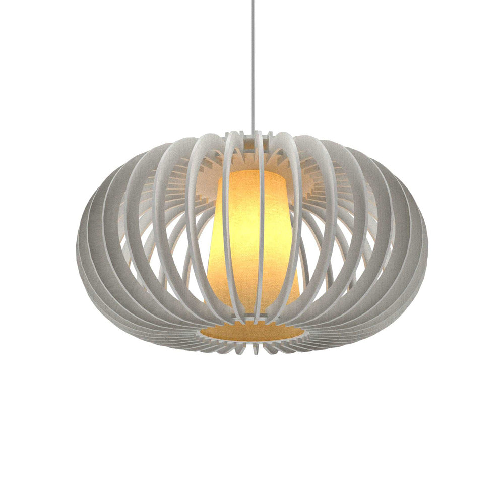Stecche Di Legno Oval Pendant Light in Organic White (Small).