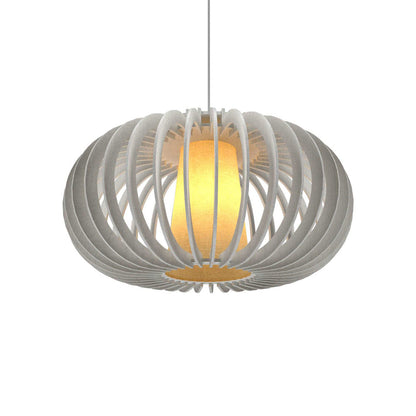 Stecche Di Legno Oval Pendant Light in Organic White (Small).