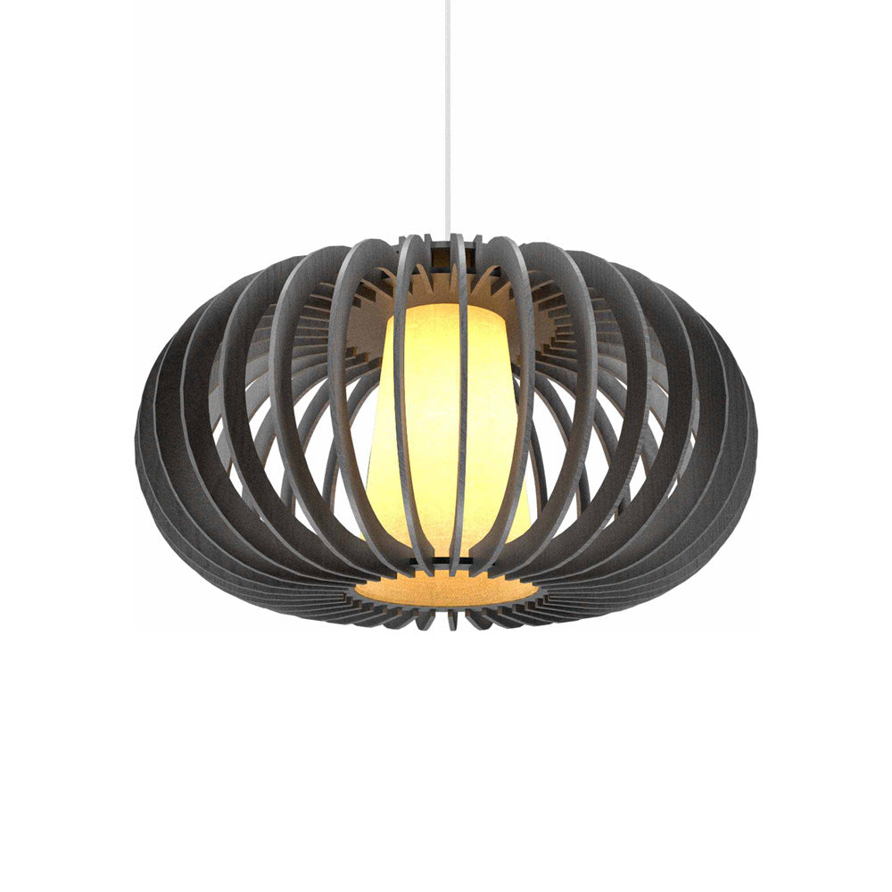 Stecche Di Legno Oval Pendant Light in Organic Lead Grey (Small).