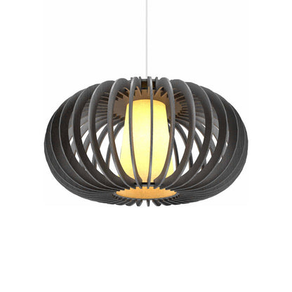 Stecche Di Legno Oval Pendant Light in Organic Lead Grey (Small).