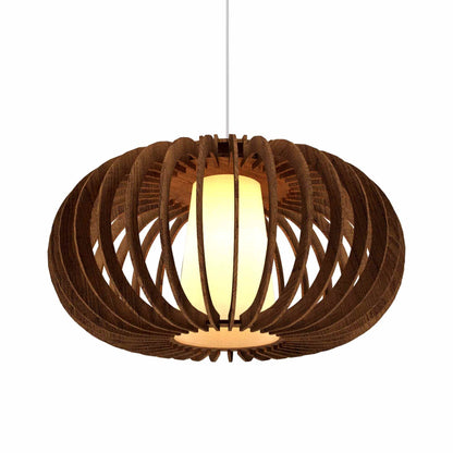 Stecche Di Legno Oval Pendant Light in Imbuia (Large).