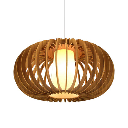 Stecche Di Legno Oval Pendant Light in Teak (Large).