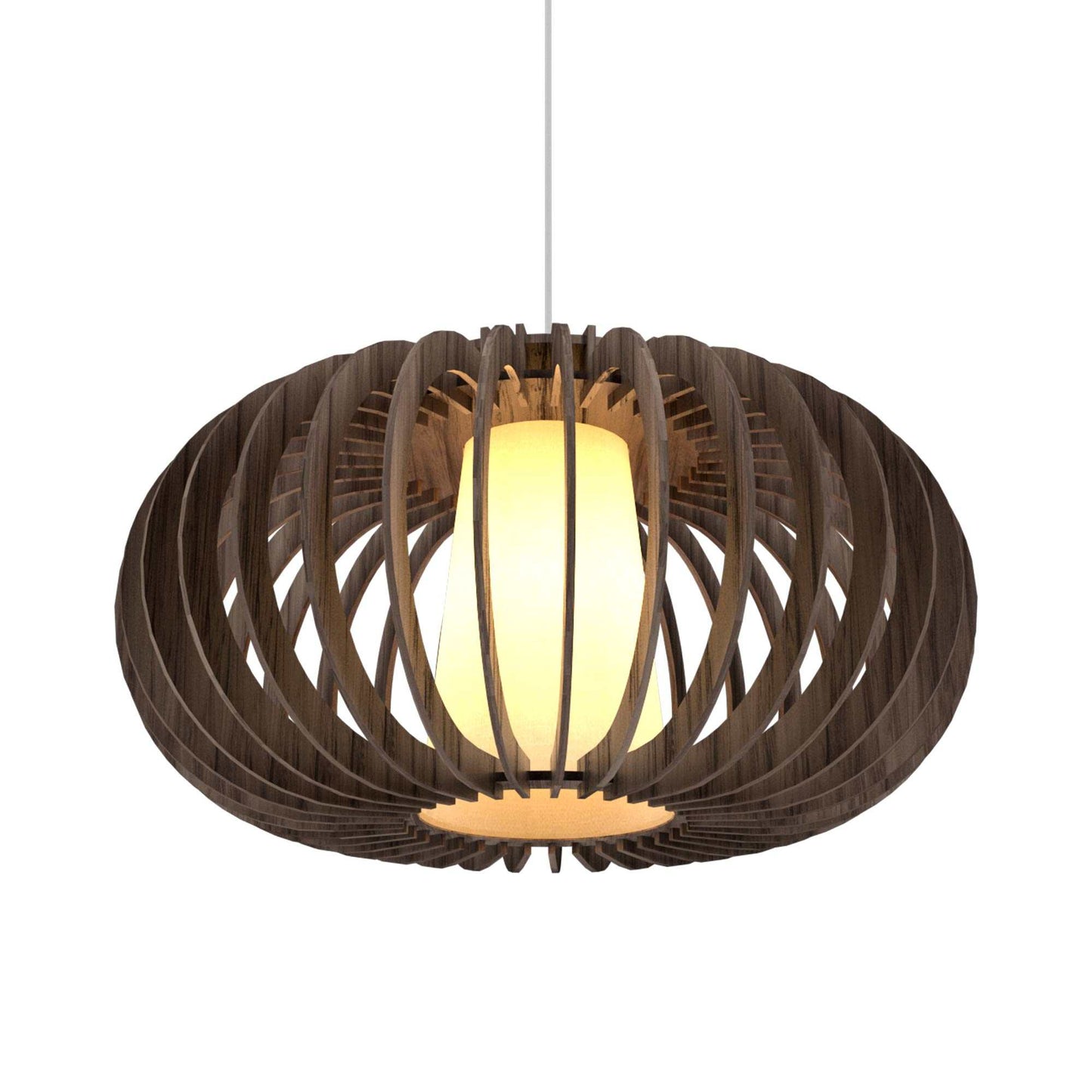 Stecche Di Legno Oval Pendant Light in American Walnut (Large).